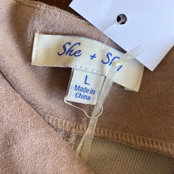 NWT She and Sky Suede Mini Skirt - Picture 9 of 11